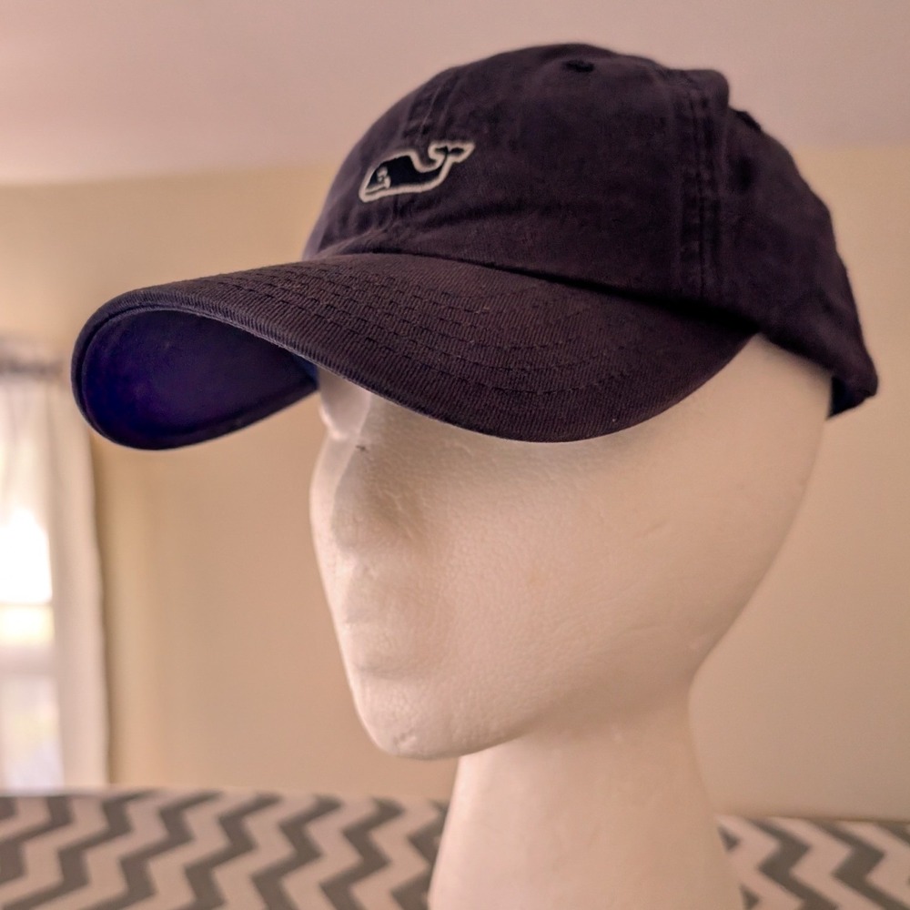 Vineyard Vines Navy Blue Whale Logo Adjustable Cotton Baseball Cap Dad Hat